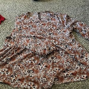 Cheetah Print Quarter Sleeve Shirt